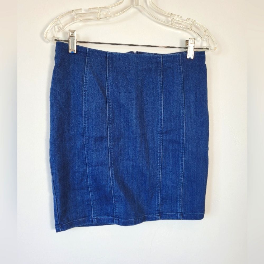Haute Monde Denim Mini Skirt Stretch Y2K 90s Summer Rockabilly Retro Large